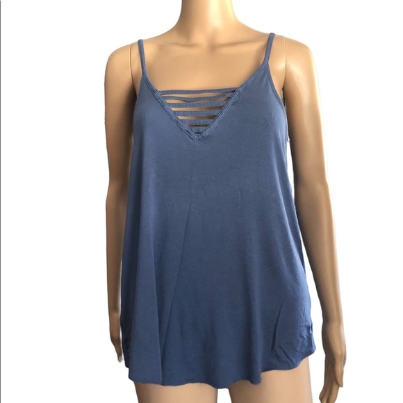 Pink Blue Super Soft Raw Edge Sleeveless Tank size small - Picture 1 of 4